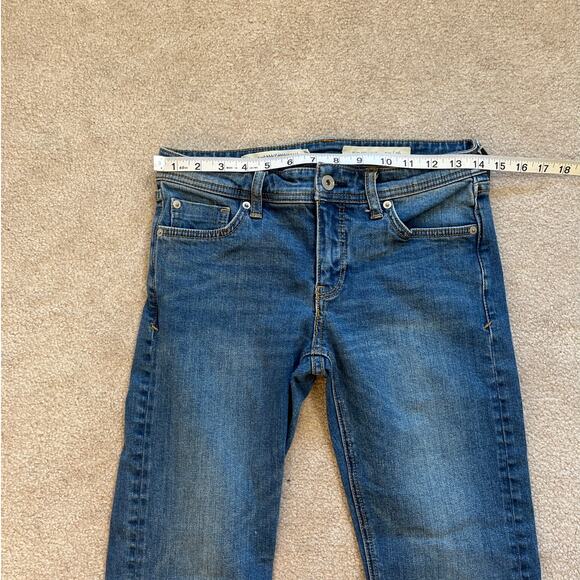 Pilcro Anthropologie Slim Straight Jean Size 26 Mid Rise Raw Hem Stretch Raw Hem - Picture 5 of 7